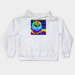 Chow Chow Dog Rainbow Painting Kids Hoodie